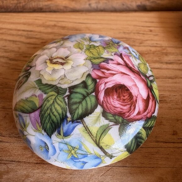 Set Of 2 Floral Flower Trinket Boxes Crownford Giftware England Fine China - Picture 5 of 13